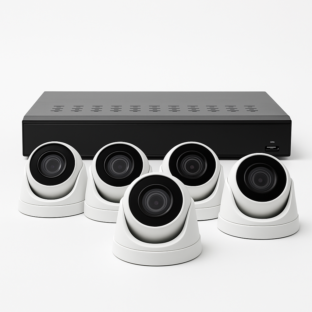 Full System mit Kameras und NVR, 4K(8MP) IP Kamera mit Human Detection, 2.8 mm Objektiv, 30 m Weißlicht & IP66 Schutz