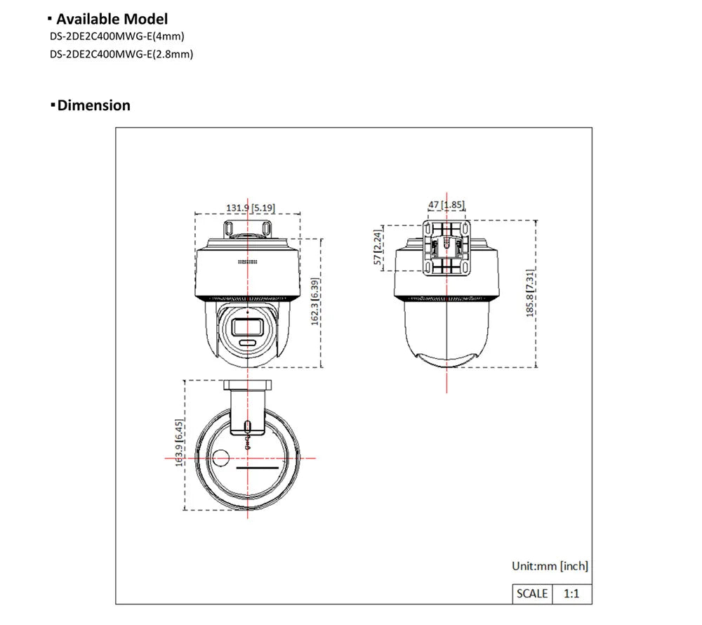 Hikvision DS-2DE2C400MWG-E 4MP Smart Hybrid Light Mini PT IP Kamera