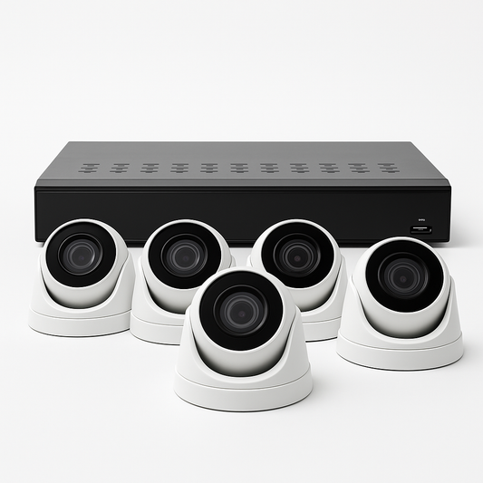 Full System mit Kameras und NVR, 4K(8MP)  IP Kamera mit Human Detection, 2.8 mm Objektiv, 30 m Weißlicht & IP66 Schutz