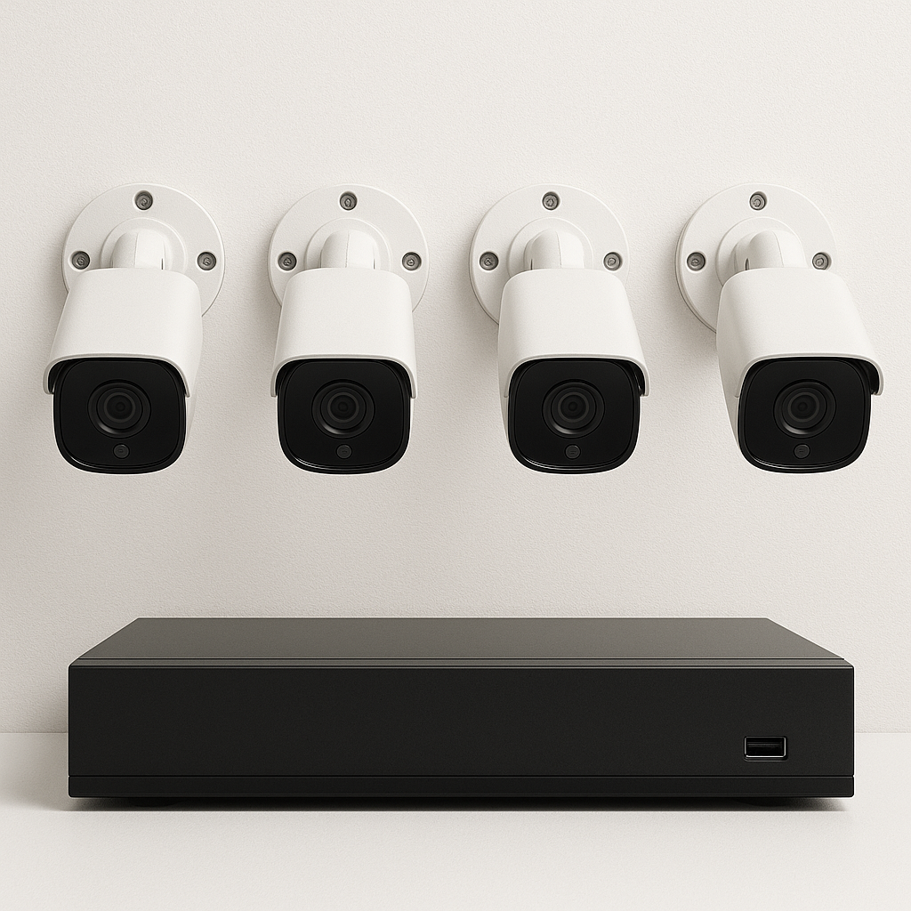 Full System mit 4K AcuSense  Kameras und NVR, HIKVISION DS-2CD2083G2-IU, 8 MP  Bullet IP-Kamera, integriertes Mikrofon, 40 m IR, WDR 120 dB, H.265+, IP67