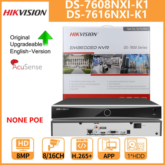 Hikvision DS-7608NXI-K1 / DS-7616NXI-K1 AcuSense 4K NVR