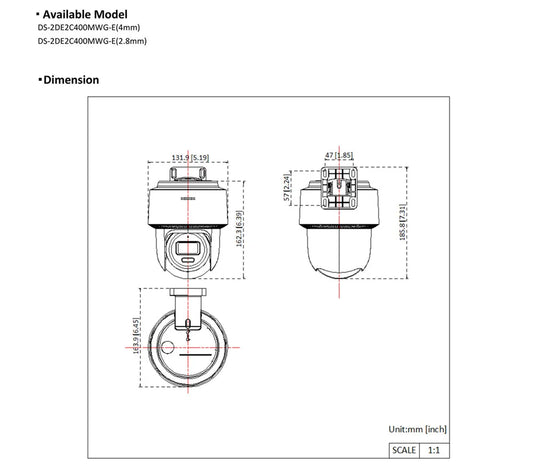 Hikvision DS-2DE2C400MWG-E 4MP Smart Hybrid Light Mini PT IP Kamera